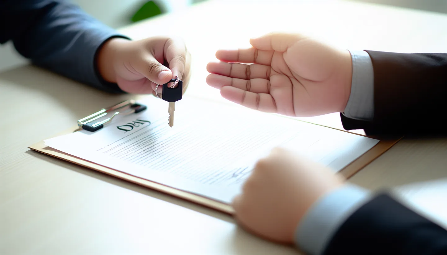 Exchanging keys over a signed property deed at closing