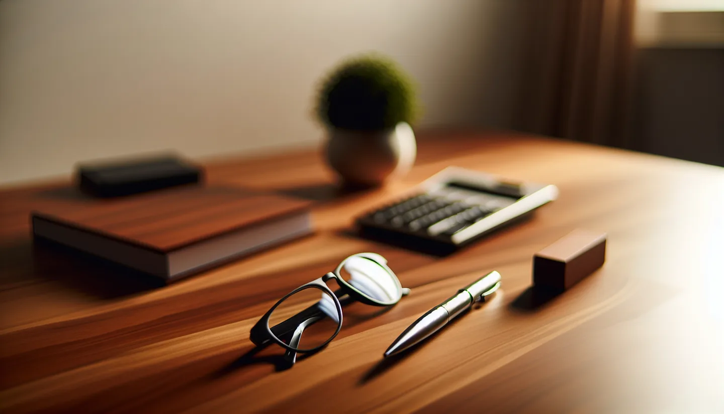 Calculator and property tax forms on a desk for selling land