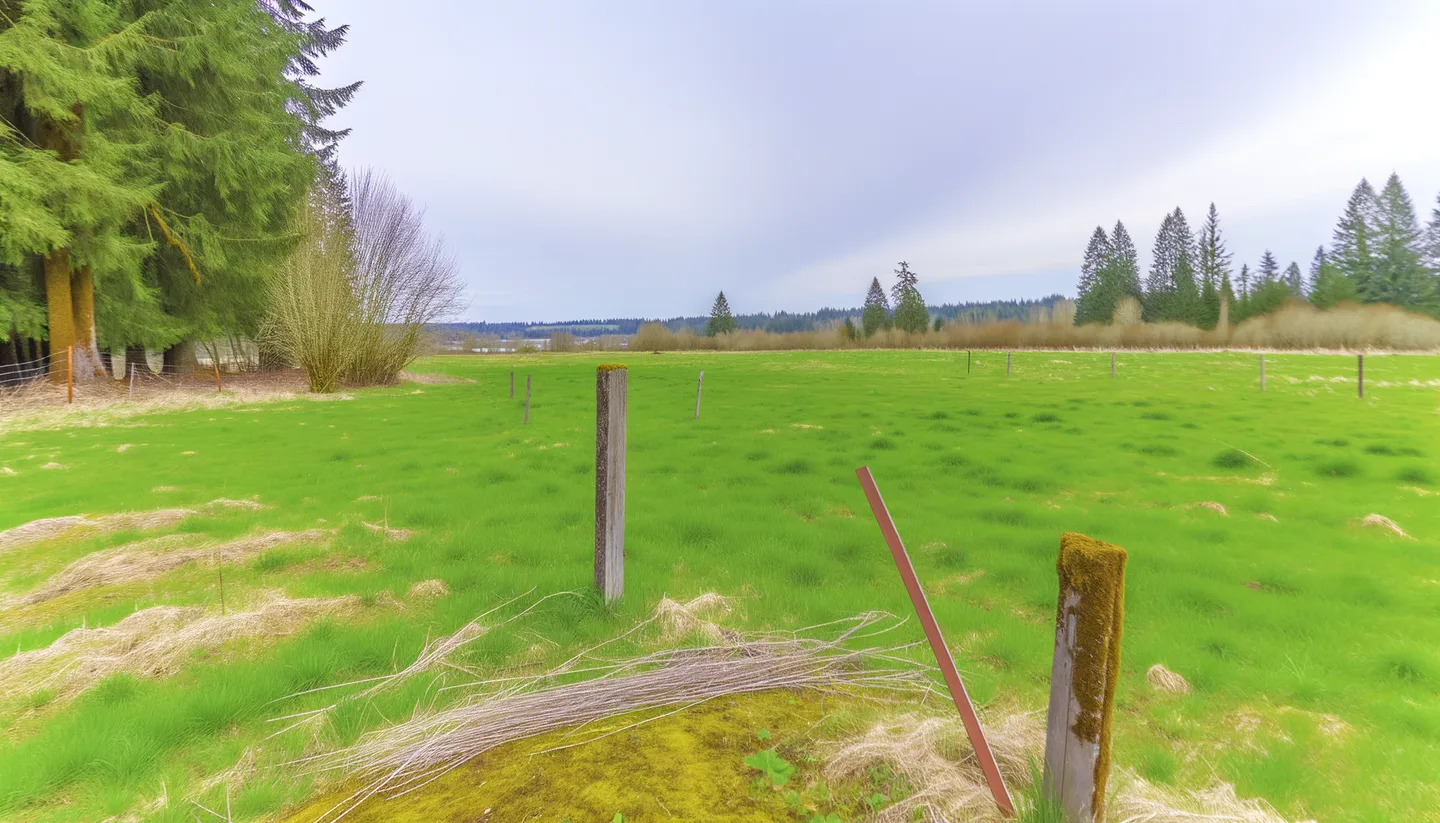 Vacant land parcel for sale in Clark County, Washington with Pacific Northwest evergreen trees