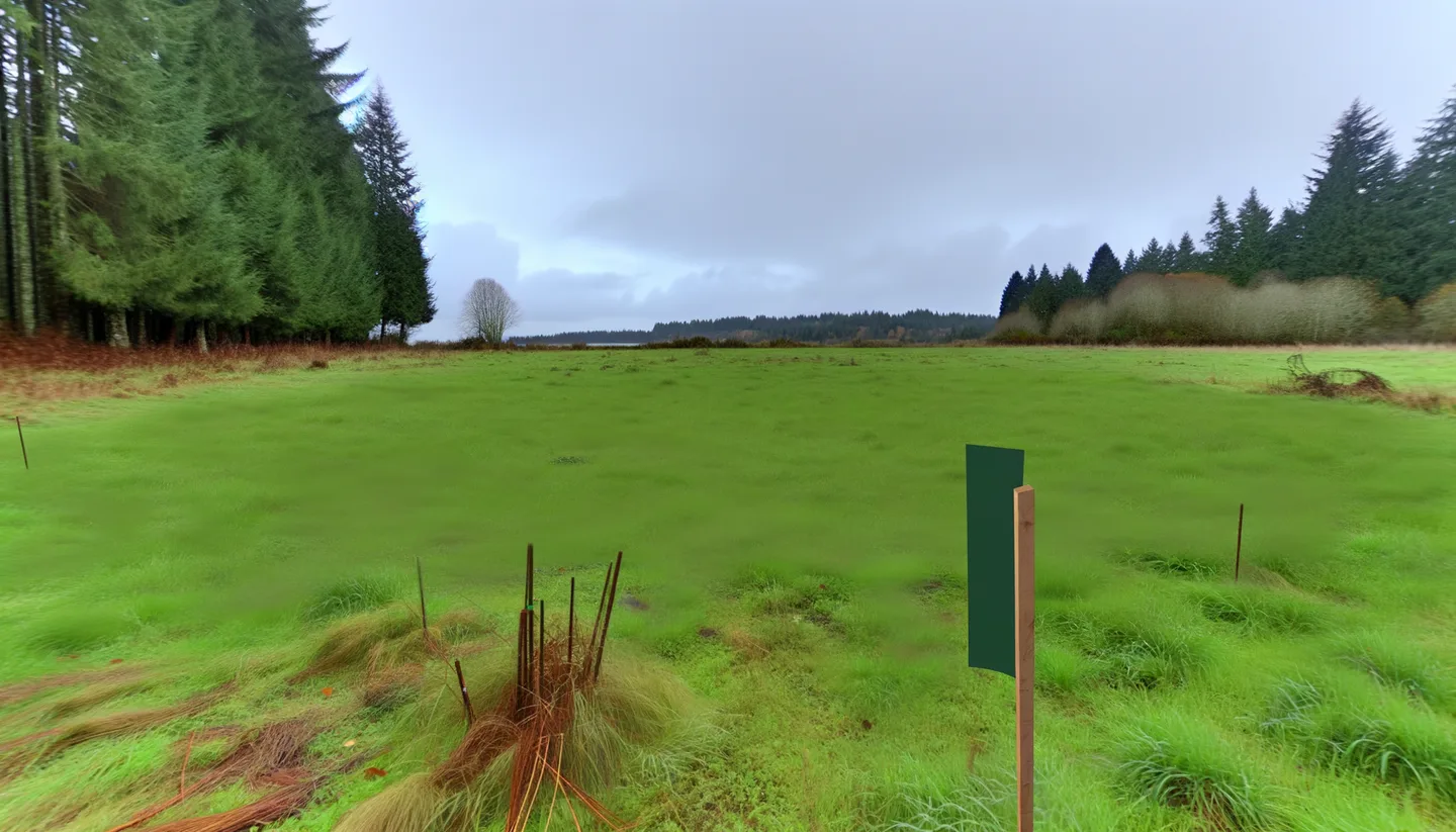 Vacant land parcel for sale in Pierce County, Washington with Pacific Northwest evergreen trees