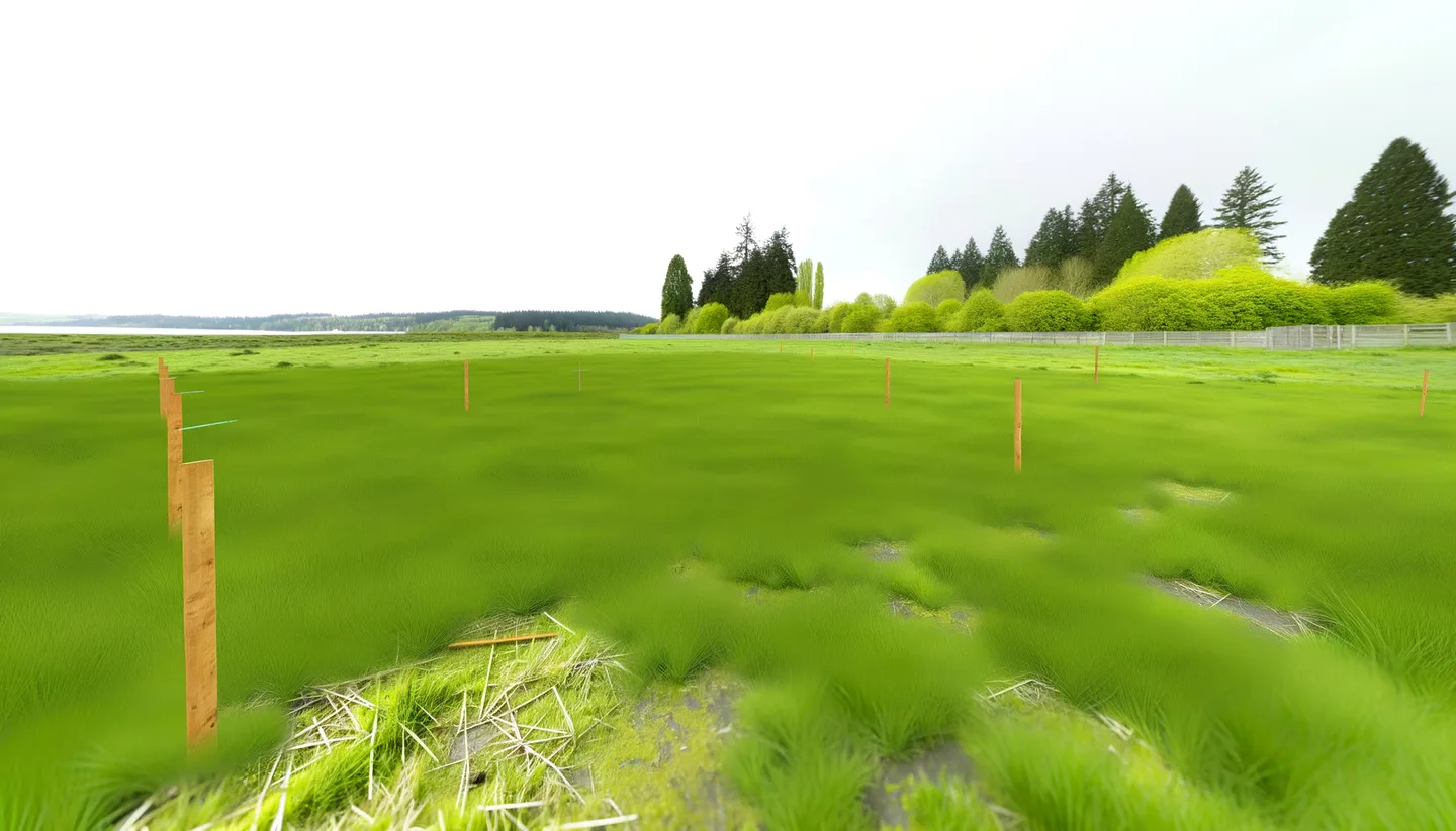 Vacant land parcel for sale in Skagit County, Washington with Pacific Northwest evergreen trees