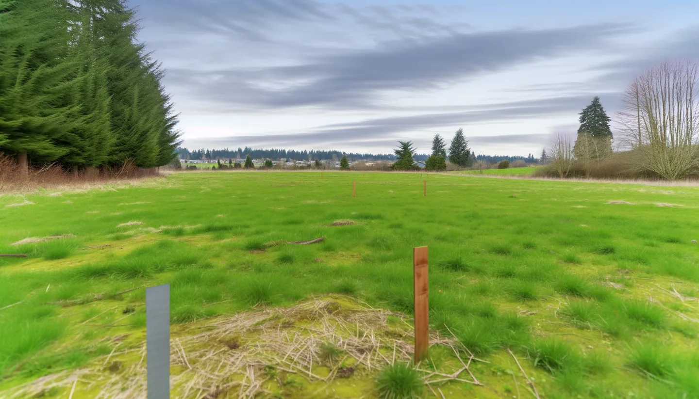 Vacant land parcel for sale in Snohomish County, Washington with Pacific Northwest evergreen trees