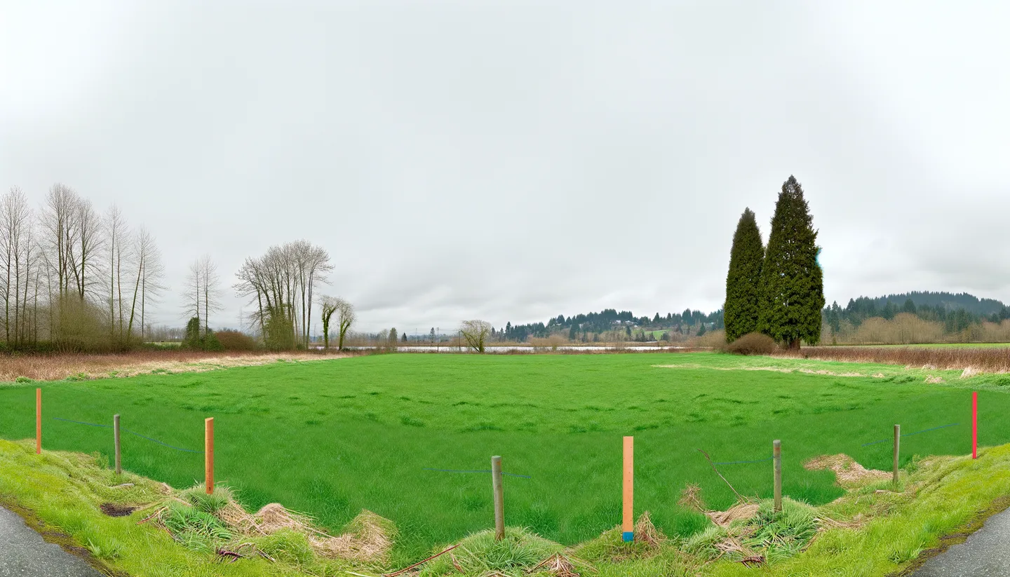 Vacant land parcel for sale in Vancouver, Washington with Pacific Northwest evergreen trees