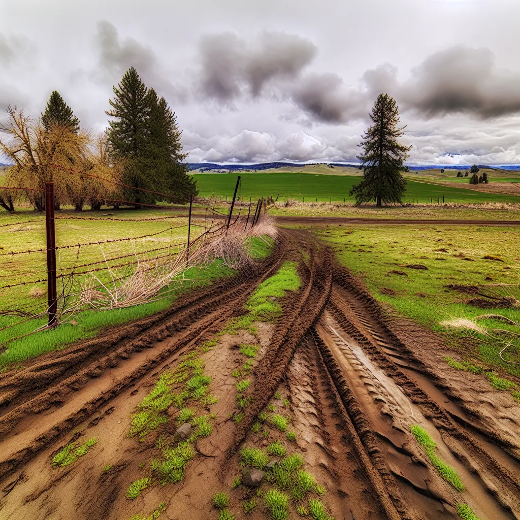 Rural acreage with open grassland and conifer forest in Benton County, Washington