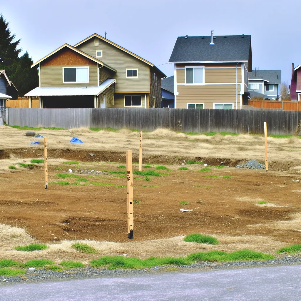 Cleared vacant residential lot for sale in Everett, Washington