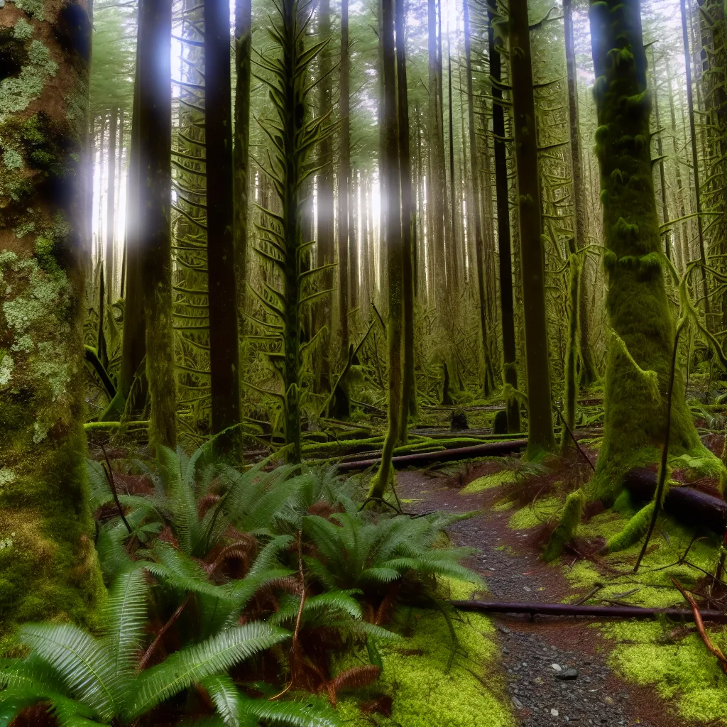 Wooded forest parcel with Douglas fir and cedar trees in Tacoma, Washington